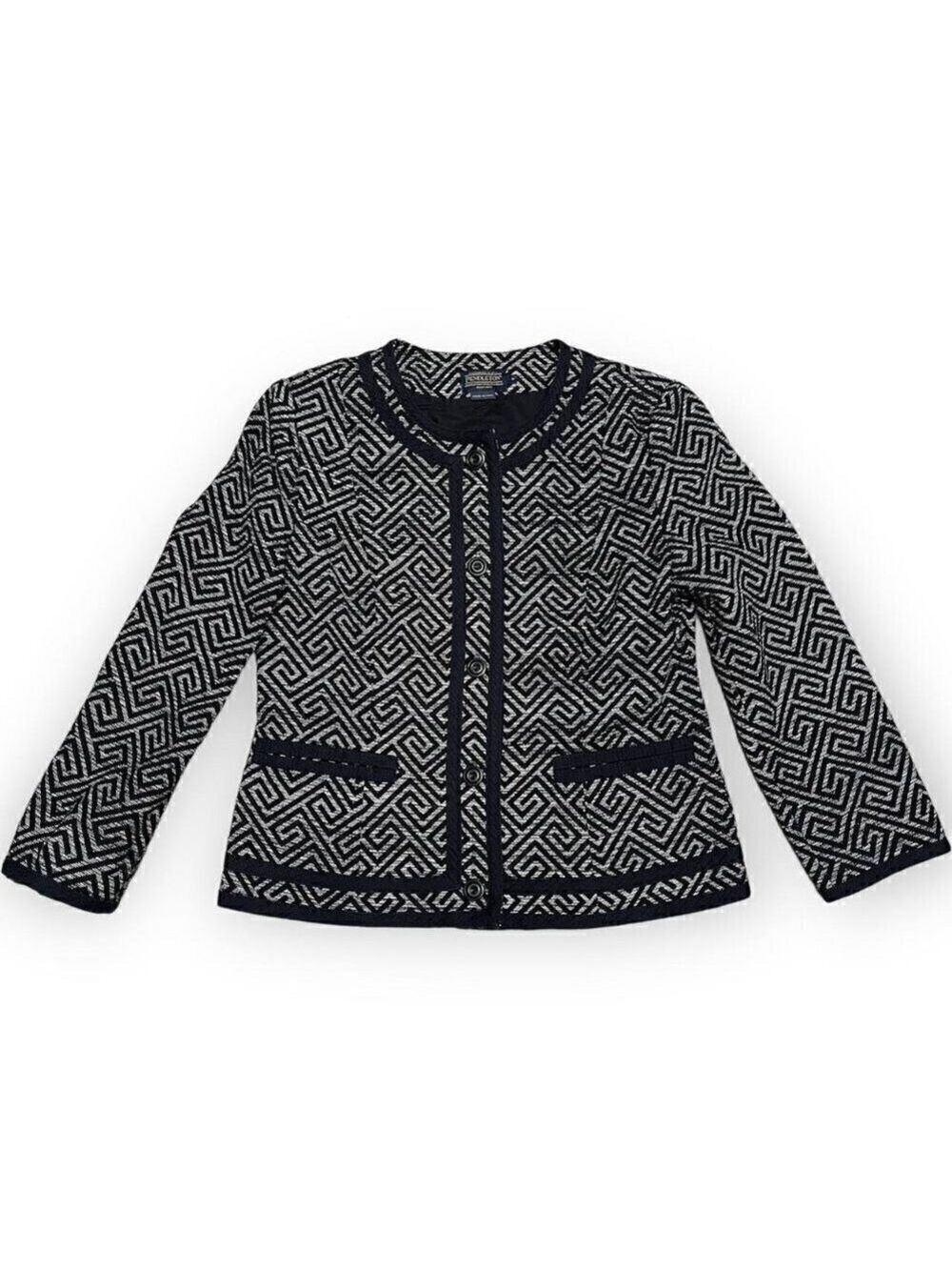 Pendleton Retro Y2K Aztec Luxury Designer Light Blazer Jacket - Womens 8
